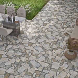 Parking Floor & Wall Stone Grey 2 ft x 1 ft Matte Finish Stone Vitrified Tile - 12 mm